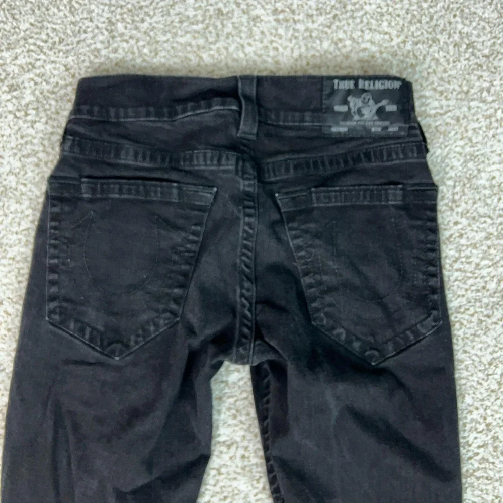 True Religion Jeans Mens 30x34 Black Geno Relaxed Slim Straight Stretch Denim